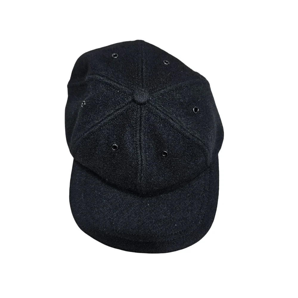 Vintage‎ J. Crew Black Wool Baseball Cap Size M Made In USA Unisex Classic Soft